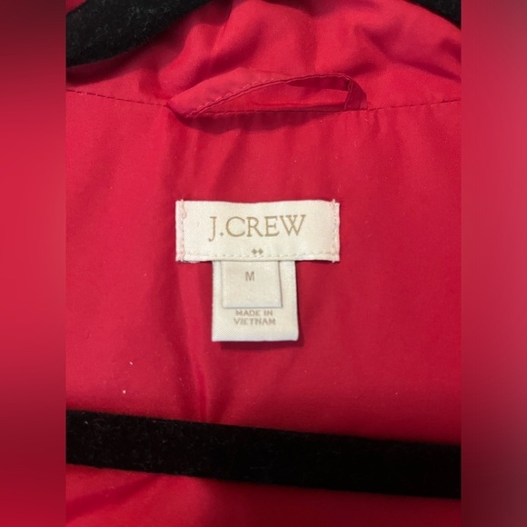 J. Crew NWOT Red Down Puffer Vest with Gold Accent Zippers and Pockets - Picture 6 of 8
